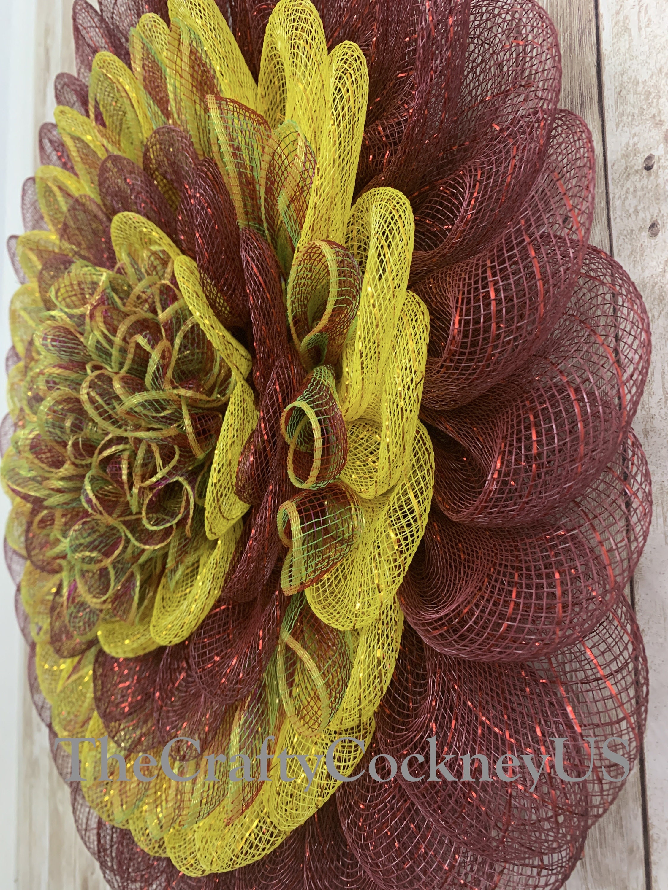 Deco Mesh Flower Wreath UITC Board Fall Spring Everyday Etsy