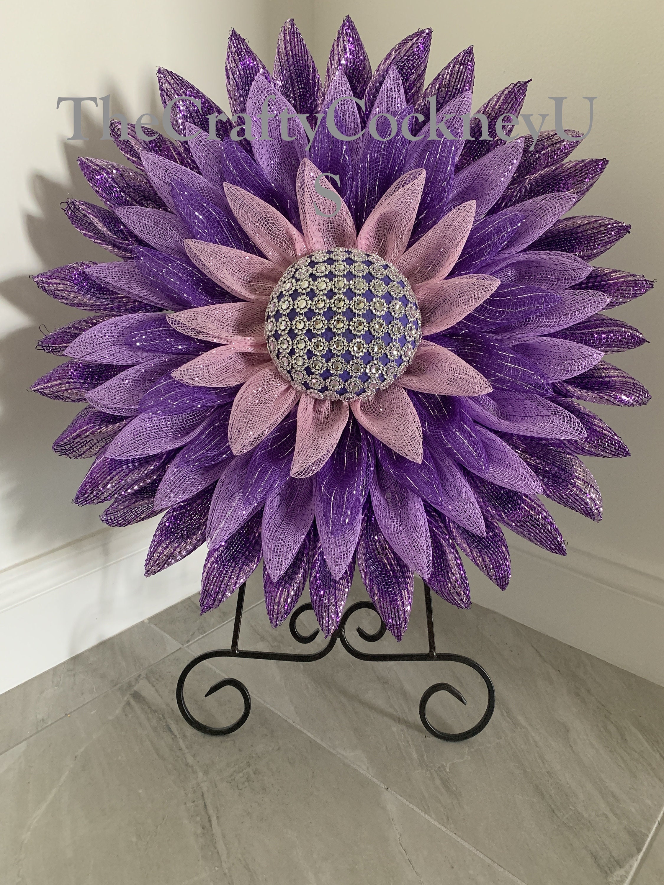Deco Mesh Flower Wreath UITC Board Spring Flower Wreath Etsy