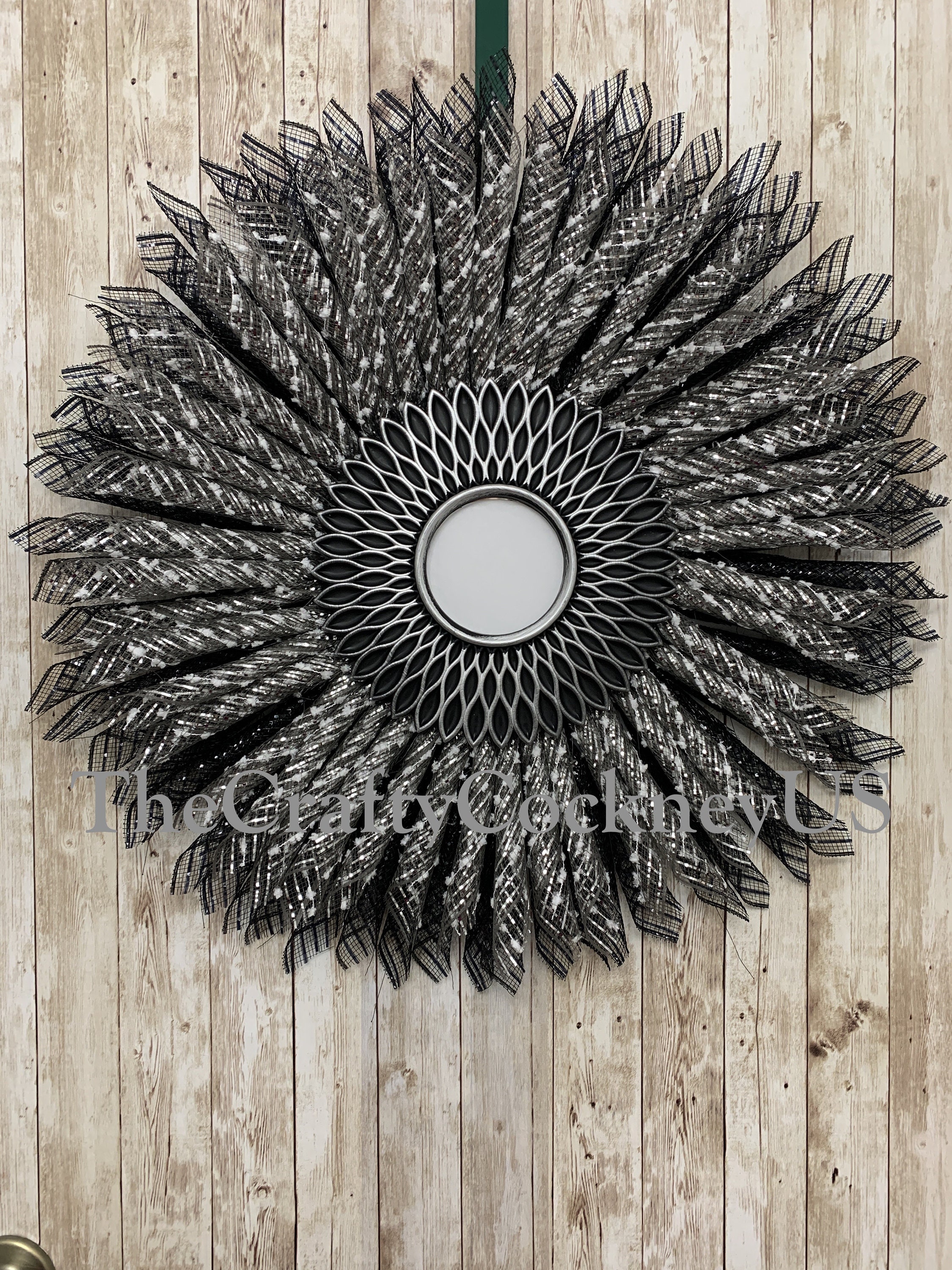 Deco Mesh Flower Wreath Mirror Wreath UITC Board Modern Etsy