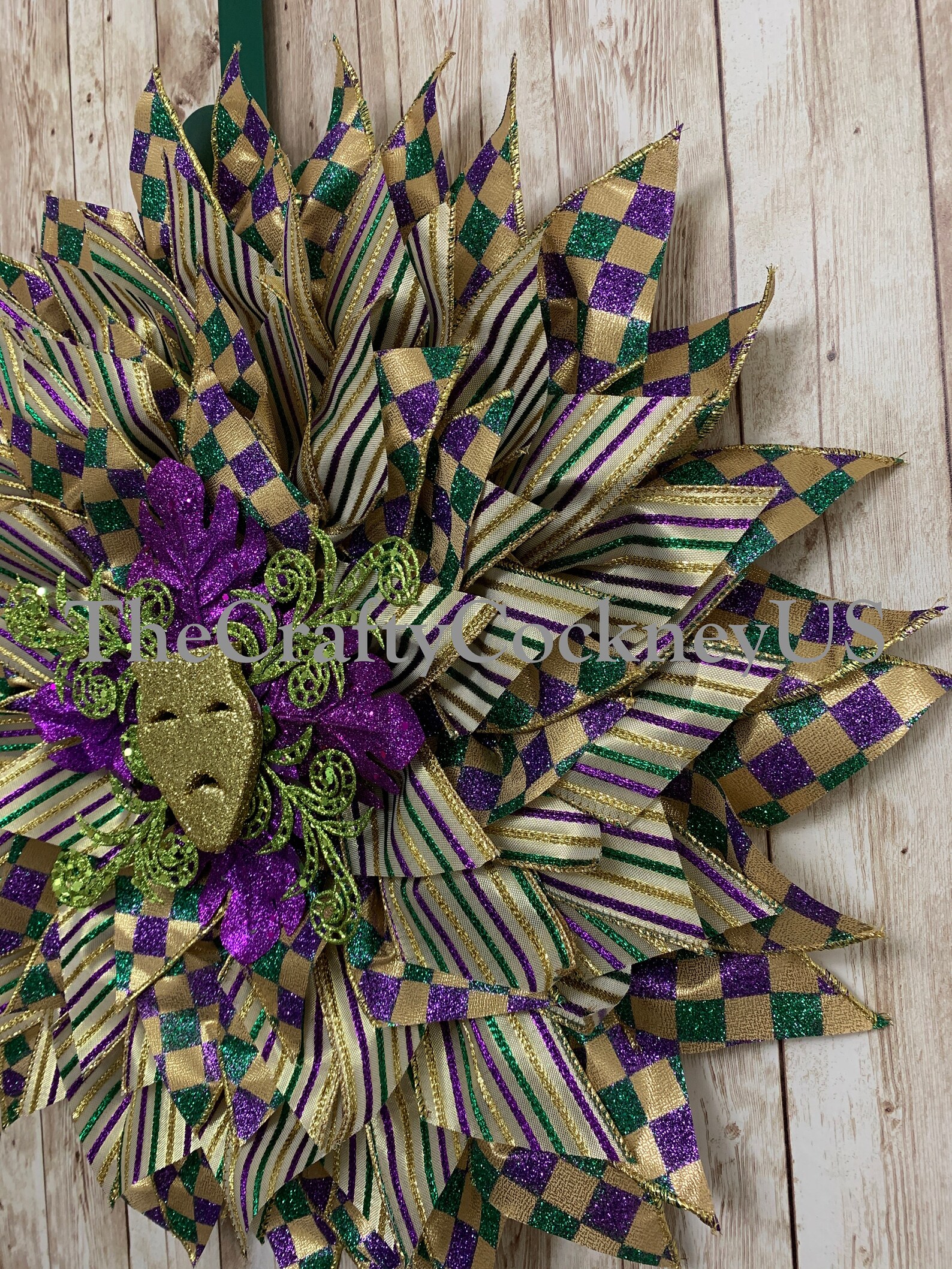 Mardi Gras Corona de margarita de cinta Junta uitc corona | Etsy