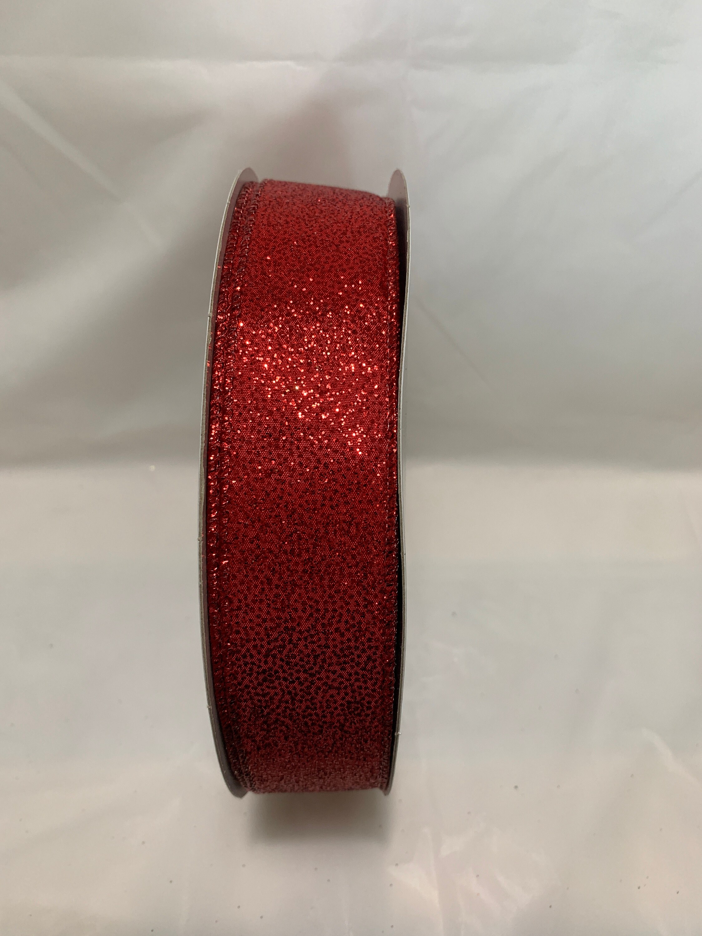 Red Glitter Ribbon with wired edges 1.5 wide Ribbon 5 Etsy
