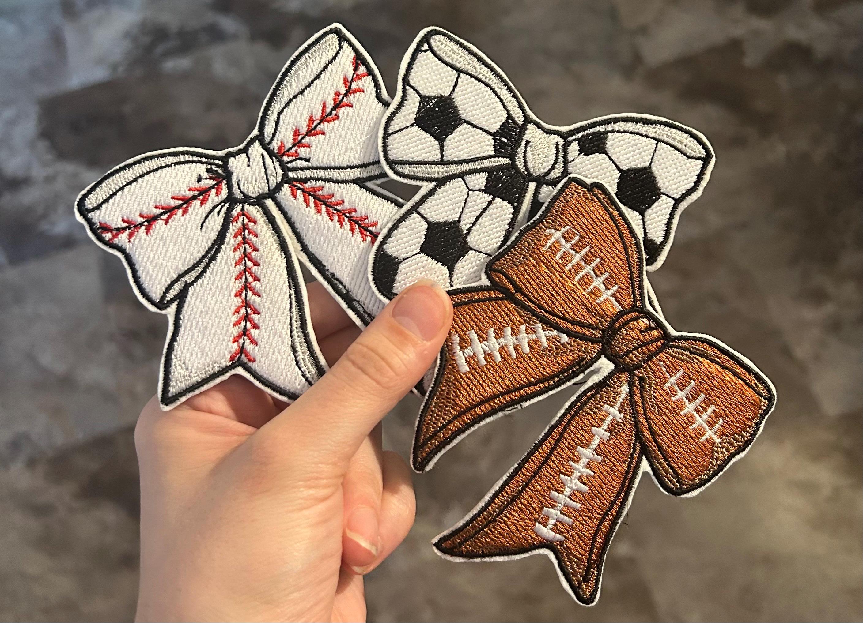 Sports Bow Iron on Patch, Retro Patch, Bag Accessories, Gift for Her