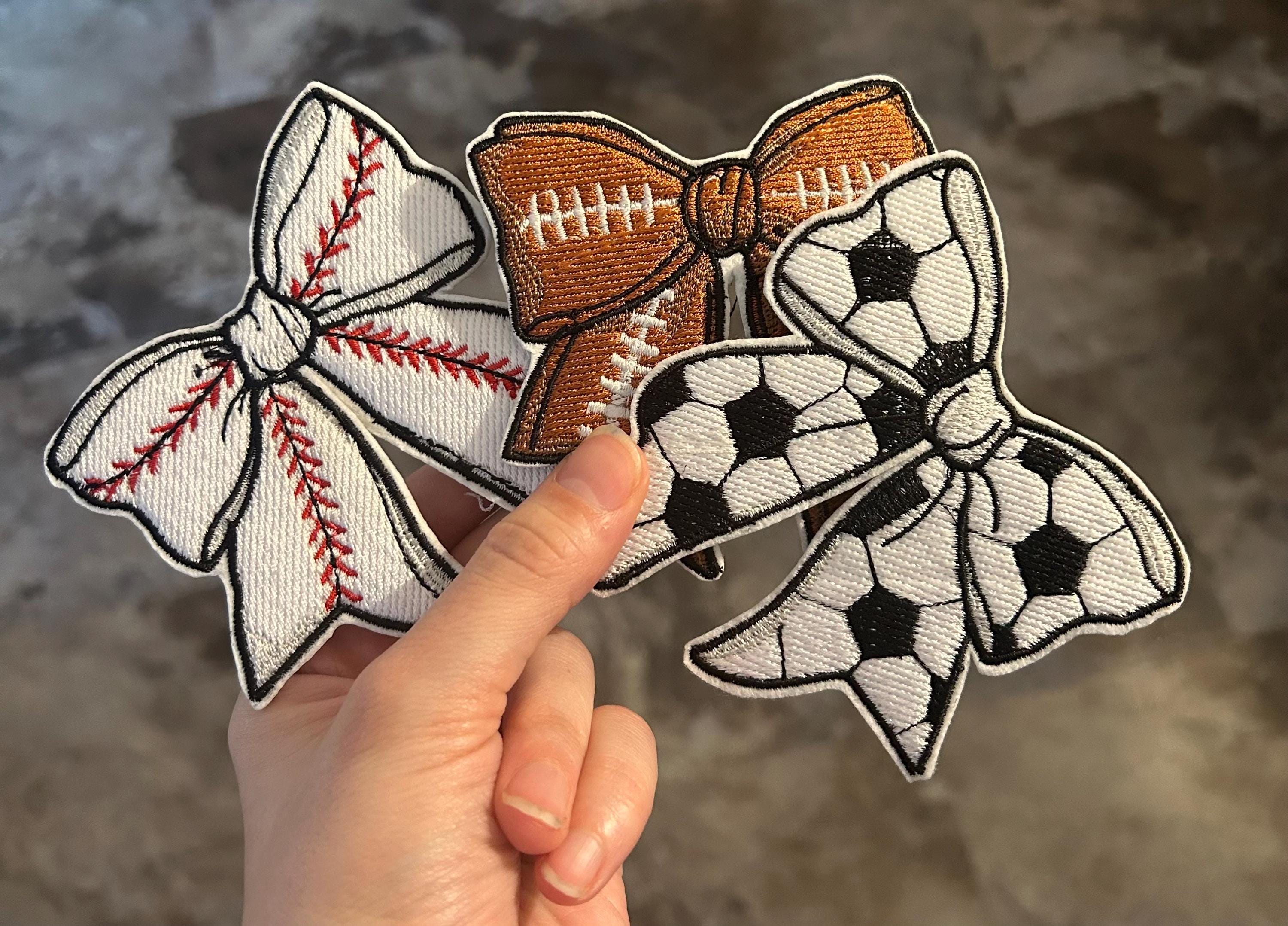 Sports Bow Iron on Patch, Retro Patch, Bag Accessories, Gift for Her