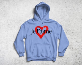 Jet'aime unisex pullover hoodie - hoodie voor dames - hoodie voor heren - hoodie sweater - hoodies van Berts