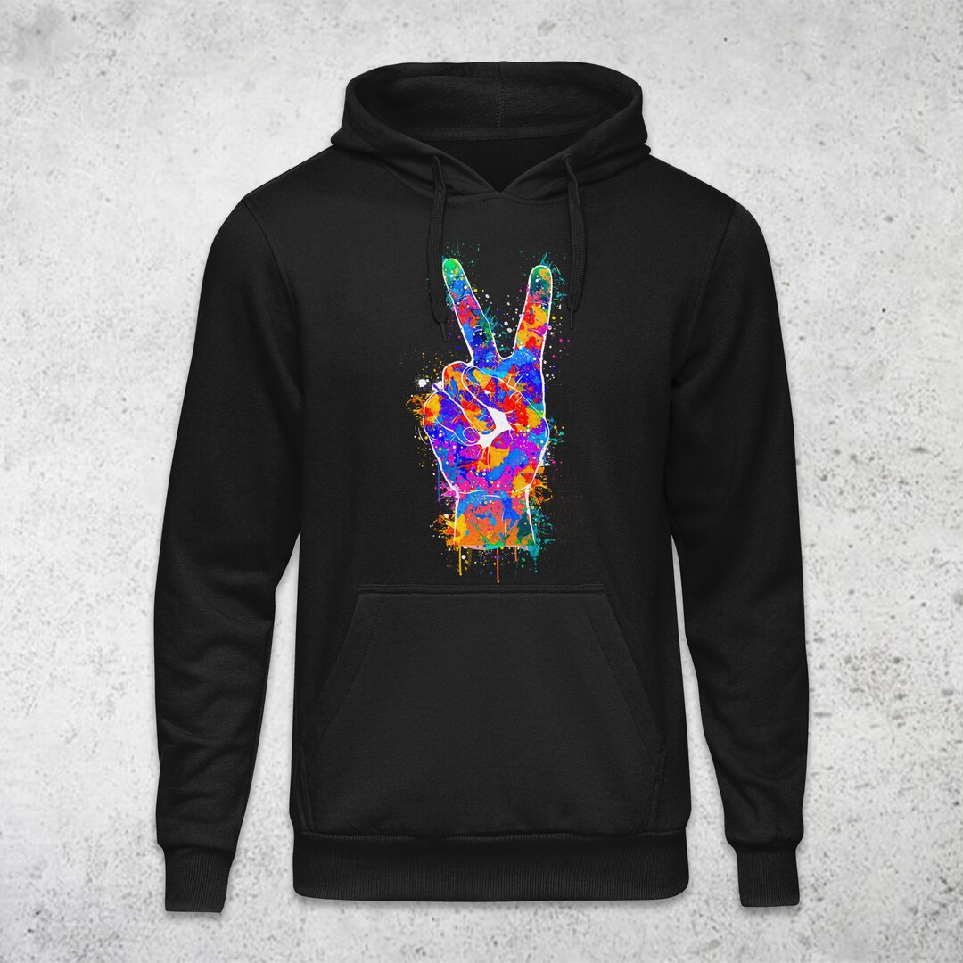 Peace Sign with Water Design Hoodie