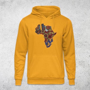 Ankara African Map Print Hoodie von Berts.