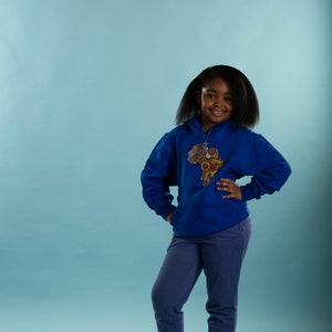 Ankara Afrikanische Karte Design Hoodie für Kinder - Ästhetischer Hoodie - Übergröße Hoodie - Einzigartige Gedruckte Hoodies - Winter Hoodie - Geschenke Ideen