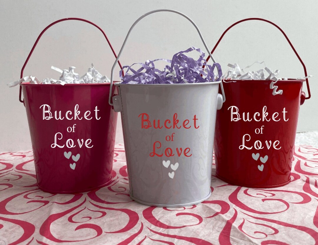 Bucket of Love Anniversary Valentines Day Gift Gift Basket Decoration