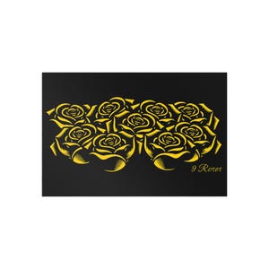 9 Rosen-Design, elegante Blumenpostkarten, handgezeichnete Rosen-Kunstwerke, perfekt für Hochzeitseinladungen, Liebesnotizen, Kunstliebhaber,