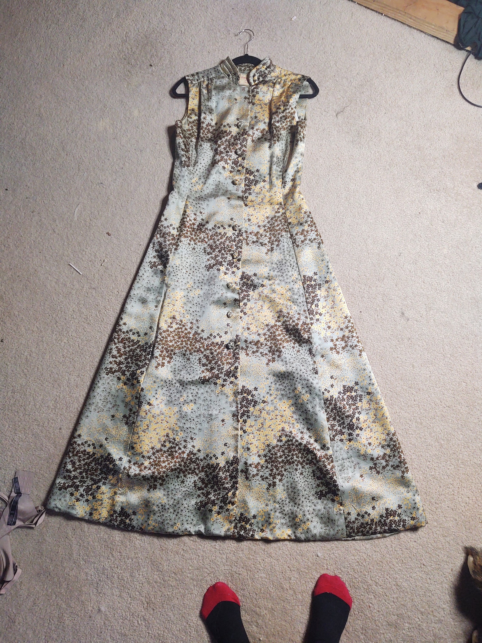 Dressing Gown Hong Kong Silk Satin Floral Print Dress Etsy