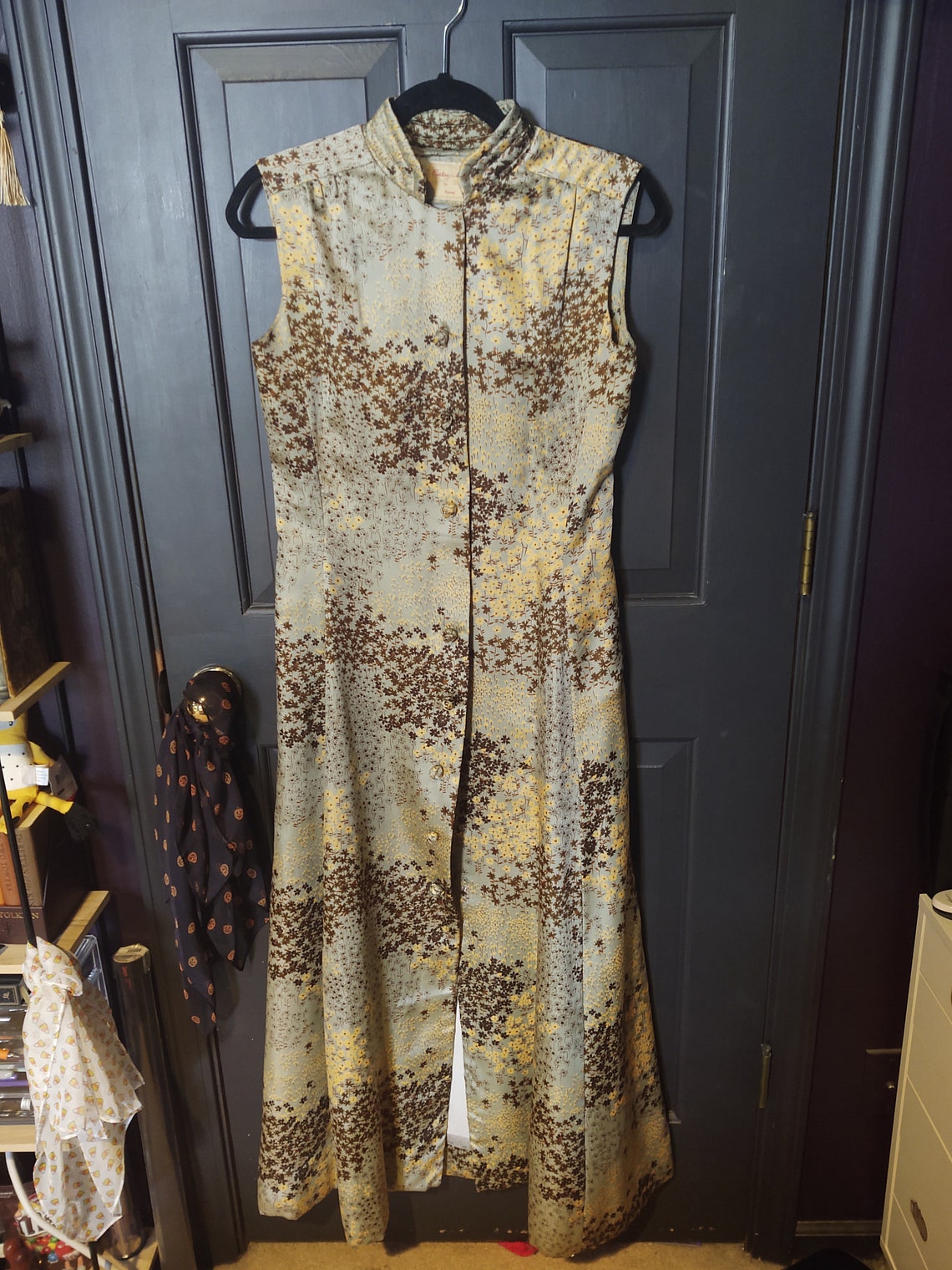 Dressing Gown Hong Kong Silk Satin Floral Print Dress Etsy