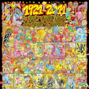 POSTER „1921-2011: Alles Gute zum Geburtstag, Katze!“ Karneval in Dünkirchen - Black Cat Ball - Les 4 Z&#39;arts