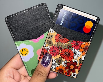 Porte-cartes en cuir, portefeuille autocollant, 1 ou 3 emplacements pour carte, modèle 70