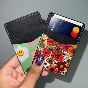3 kaartsleuven Nieuw 70+ ontwerp, leren PV zwarte kaarthouder, telefoonhoesje creditcard ID-houder plakken, portemonnee iPhone-hoesje