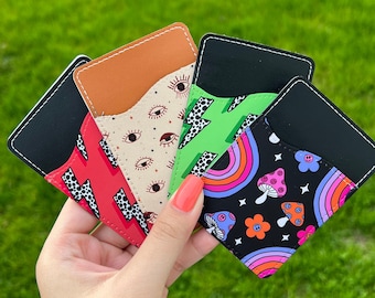 Plus de 65 ans en cuir, noir ou marron, porte-cartes pour iPhone, étui pour téléphone, porte-cartes d'identité à coller, étui pour iPhone, portefeuille, 3 emplacements pour cartes, nouveau design