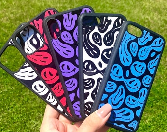 Magnetic option smiley face Phone case, trippy melting smiley face iphone case, dripping smiley face, iPhone case, phone case, phone Holder