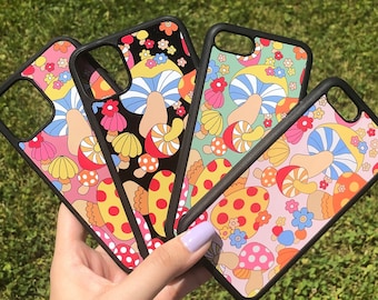 Magnetic case option, ,sage green mushroom phone case, indie mushroom iPhone Cases, Airpod case, Phone Card ID Holder