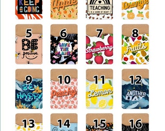 Porte-cartes à motifs pour iPhone, portefeuille autocollant, étui pour carte de crédit