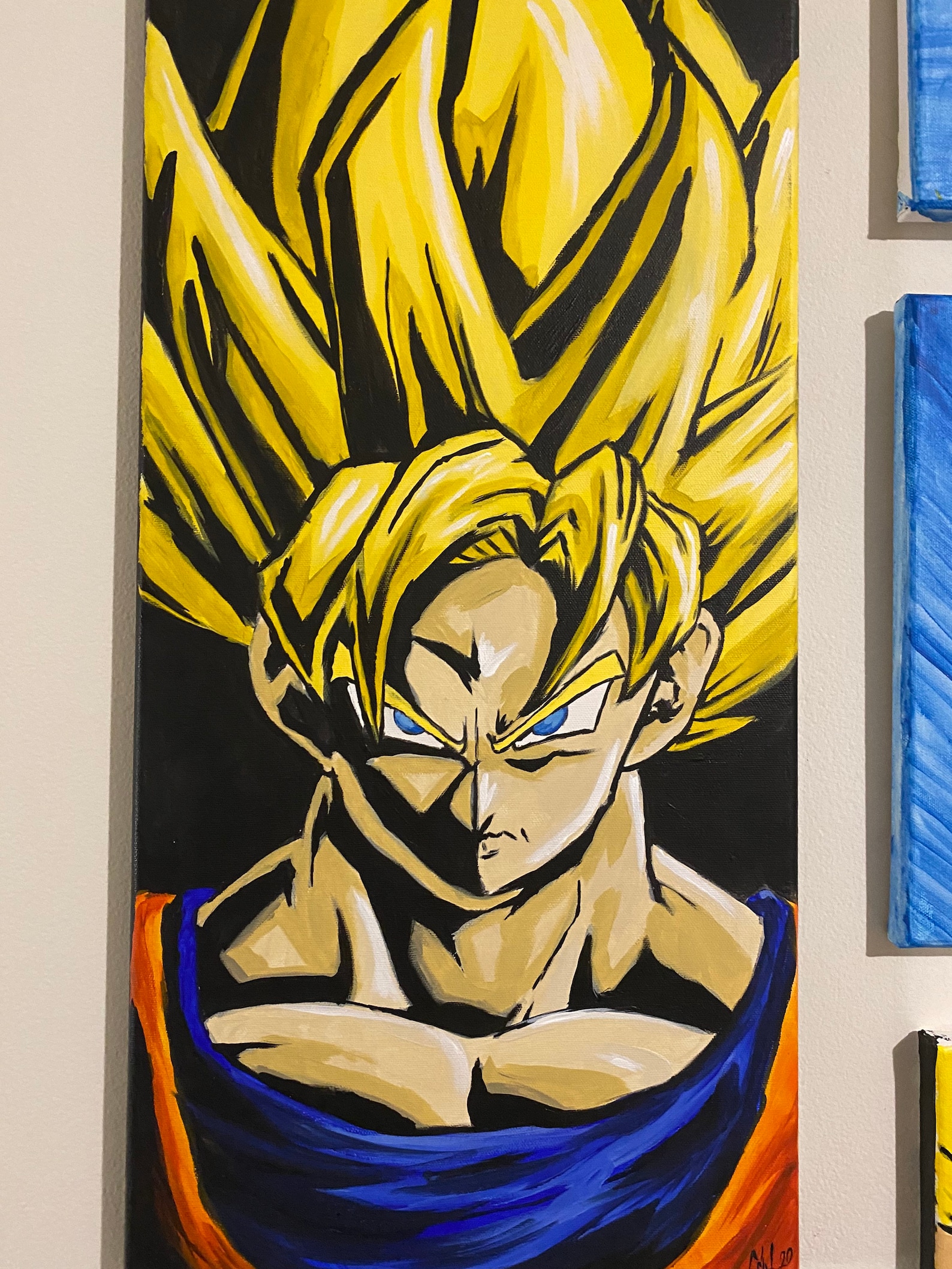 Goku vs Majin Vegeta Dragon Ball Z original canvas painting  Etsy