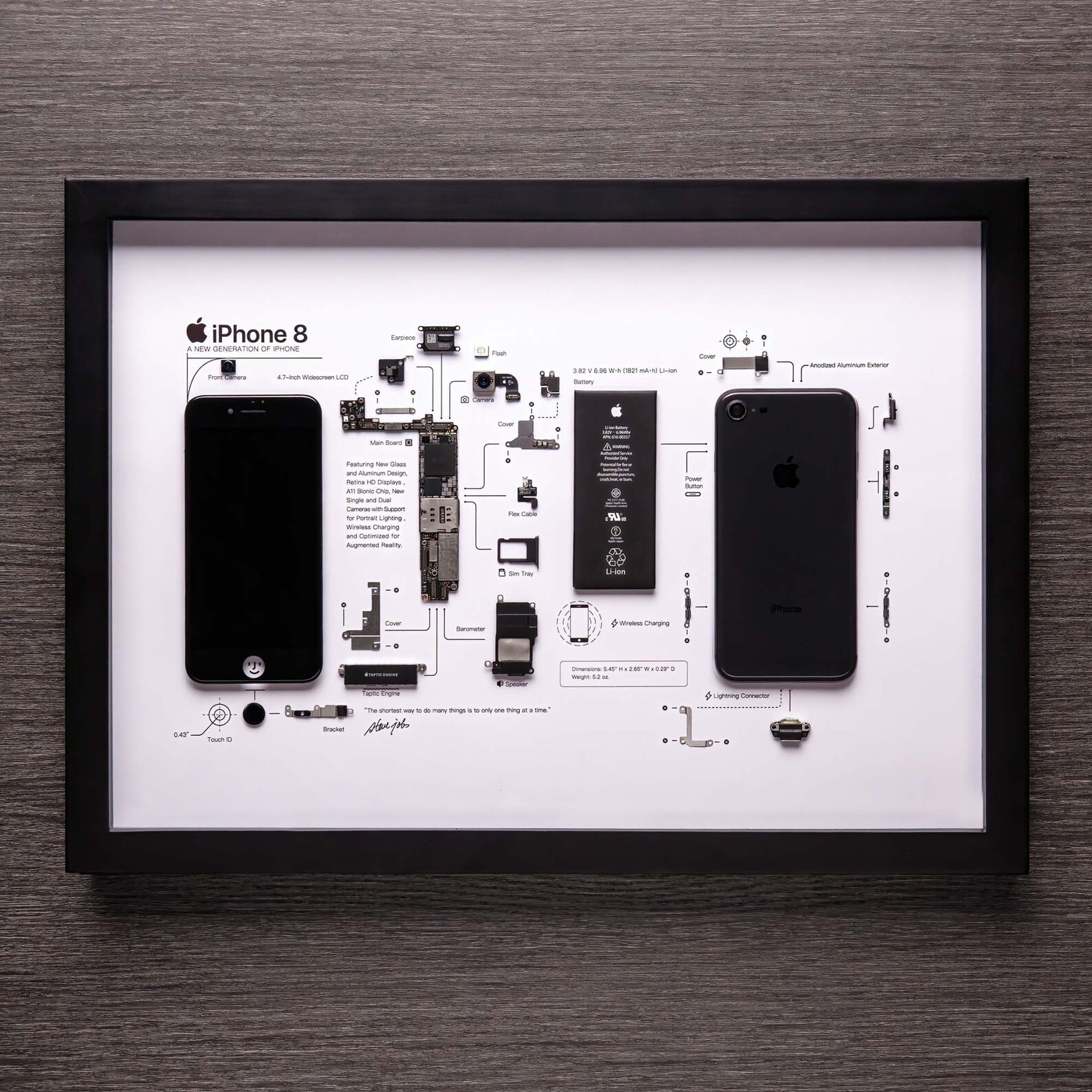 Framed Iphone 3 3gs 4 4s 5 6 7 8 X Disassembled Phone Wall Art Etsy