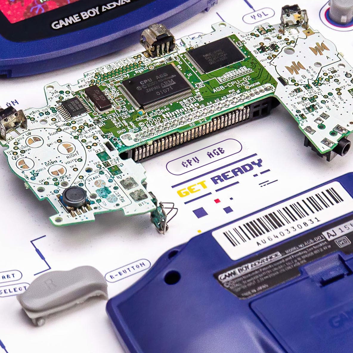 Framed Nintendo Game Boy Advance GBA Disassembled Game Framed Nintendo Game Boy Advance GBA Disassembled Game