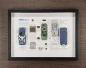 額装されたNokia 3310分解アート：テクノロジー好きへのギフト - Etsy 日本