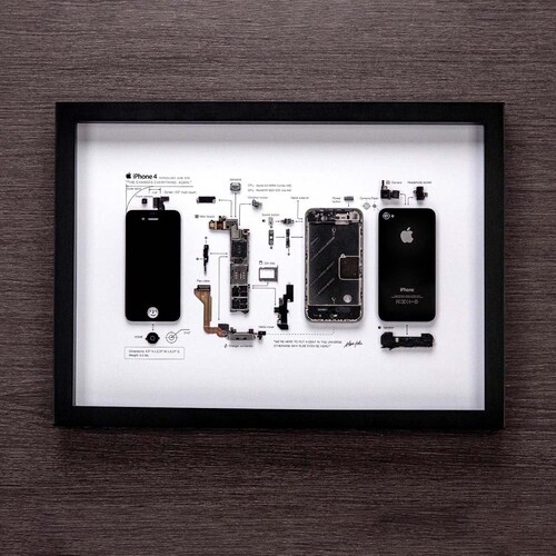 Framed iPhone 2G Teardown Art: Tech Lover Gift (13x13x1.8 In) - Etsy