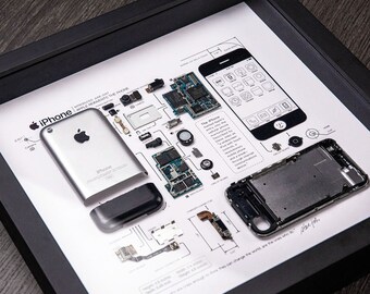 Framed iPhone 2G Teardown Art: Tech Lover Gift (13x13x1.8 In) - Etsy