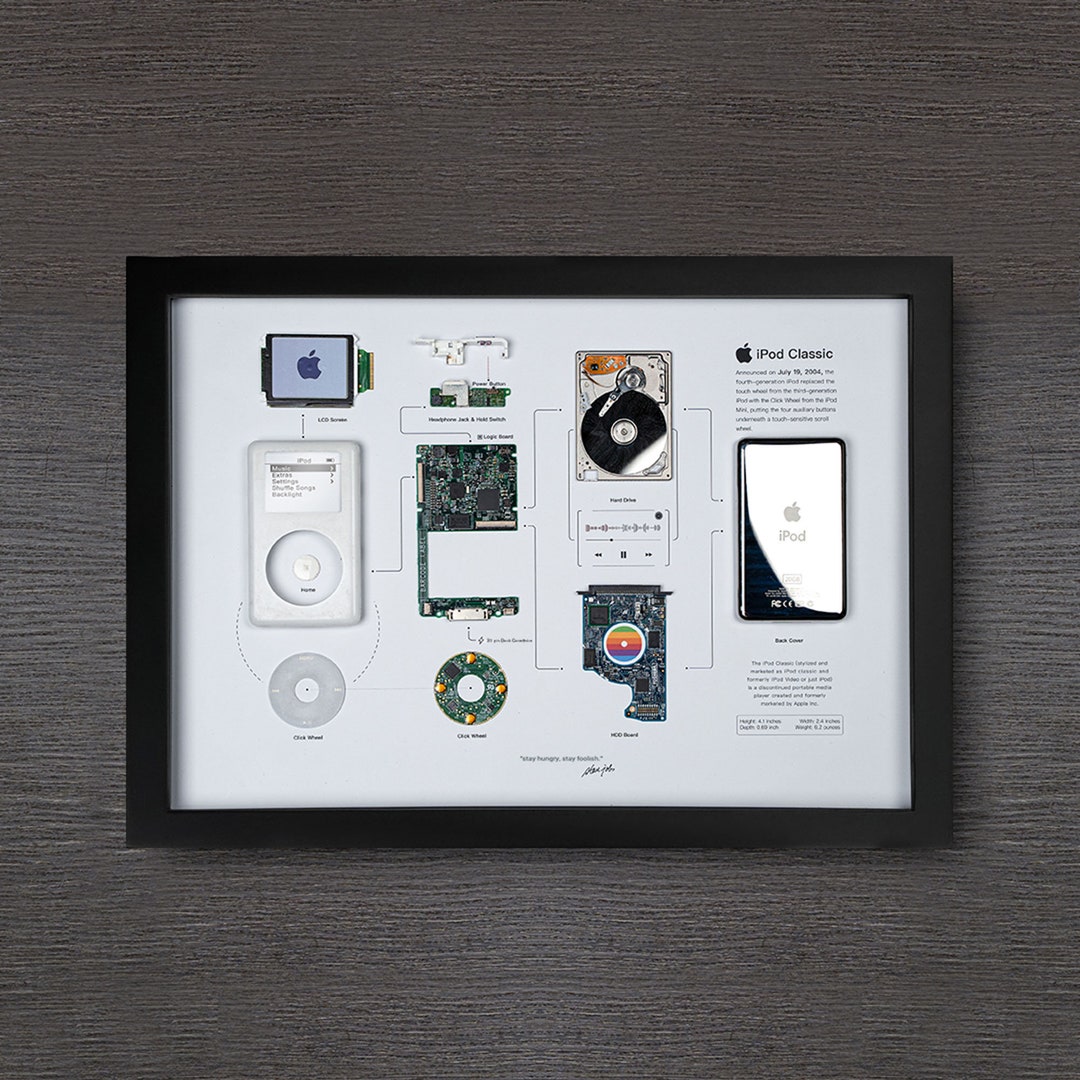 額入りApple iPod Classic第4世代分解アート：テクノロジー愛好