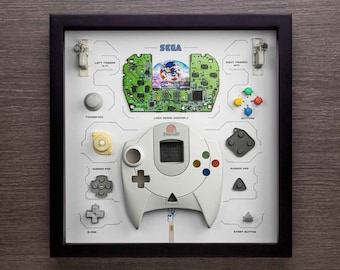 Regalos únicos: Marco de Sega Dreamcast con cuadrícula. Ideas de regalos creativos para la oficina, el hogar y la decoración de paredes.