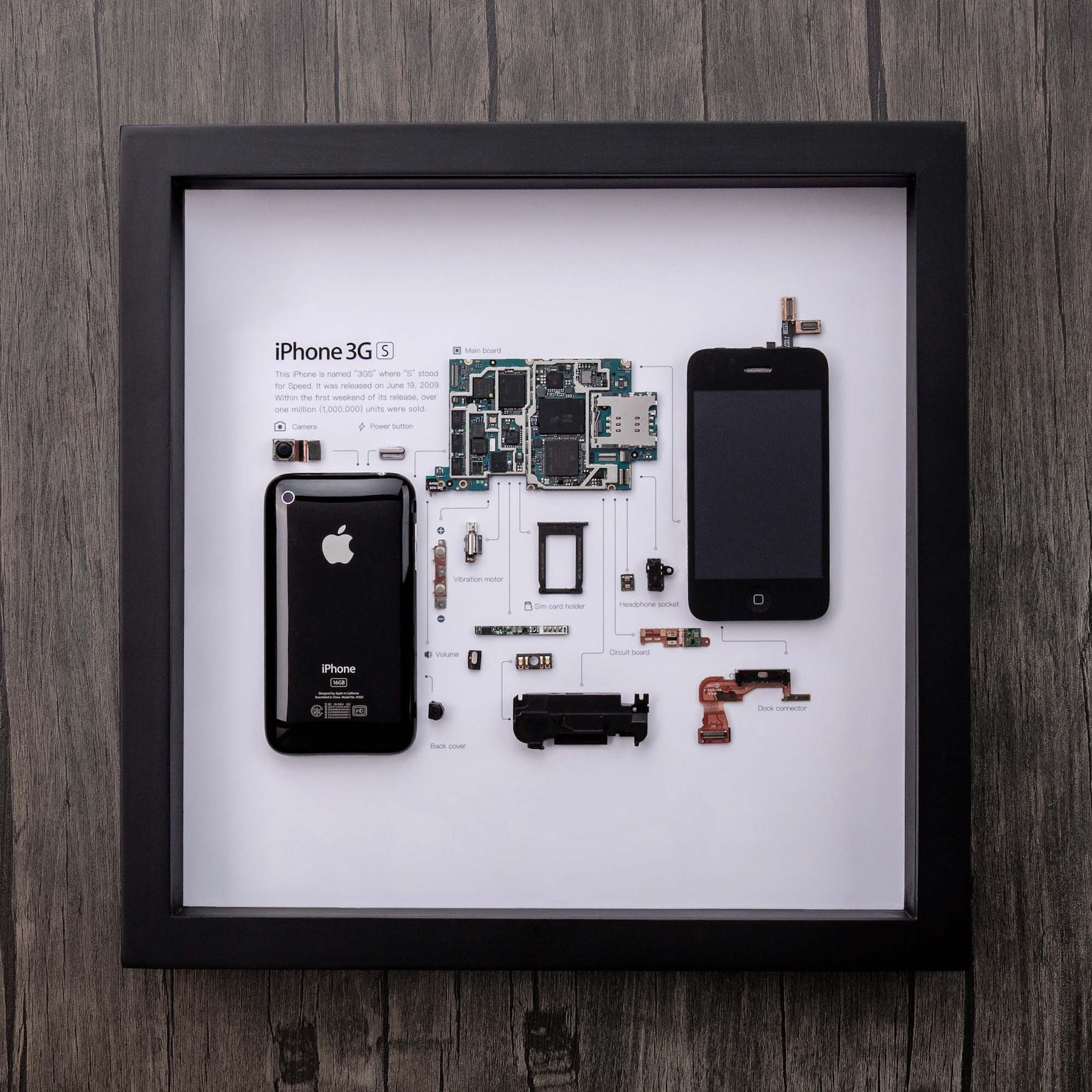 Framed Iphone 3 3gs 4 4s 5 6 7 8 X Disassembled Phone Wall Art Etsy