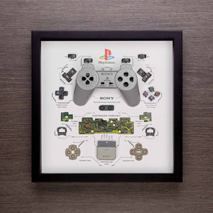 Handcrafted PS1-Inspired Gaming Frame, Vintage Gaming Decor, Retro Chic Home Decor, Unique Gamer Gift, Nostalgic PlayStation-Wall Hanging