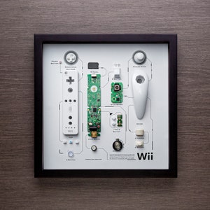 Framed Nintendo Wii Remote Controller Wiimote Disassembled Game Console Wall Art Gifts for Friends Wall Decor Home Decor