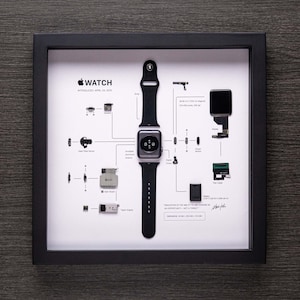 Framed Apple Watch 1st Gen Series 0 Disassembled Wall Art Gifts for Friends Wall Decor