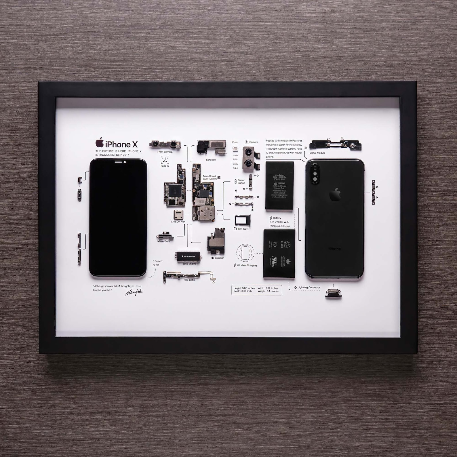 Framed Iphone 3 3gs 4 4s 5 6 7 8 X Disassembled Phone Wall Art Etsy