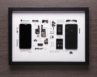 Frame iPhone art- Special Gift for Dad, Father's Day Gift, iPhone X Frame, Apple Art Frame