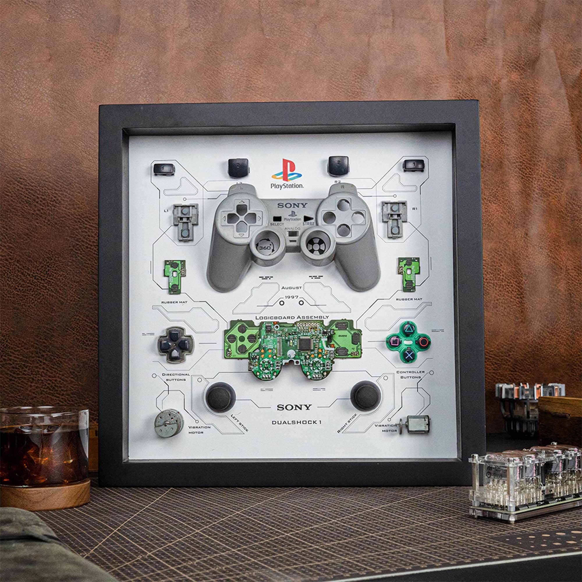 Framed Dualshock Analog Controller for Sony Playstation Disassembled Game  Console Wall Art Gifts for Friends Wall Decor Home Decor 