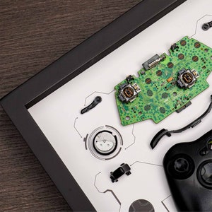 Framed Xbox 360 Controller Disassembled Game Console Tear Down Wall Art ...