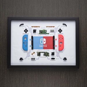 Controller Nintendo Switch Joy-Con smontato, decorazione da parete con cornice, regali per amici, decorazioni per la casa