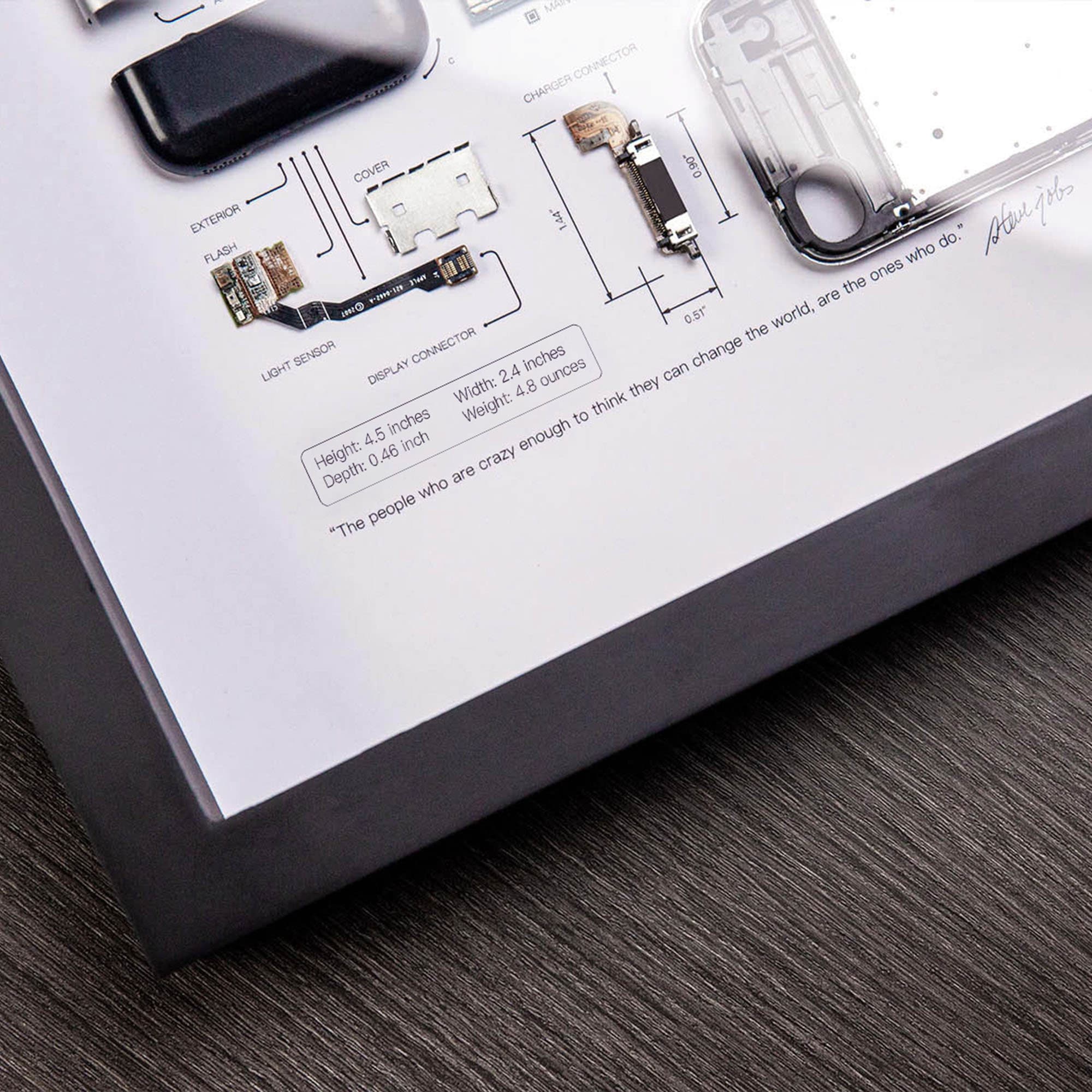 額入りiPhone 2G分解アート：テクノロジー愛好家へのギフト（13x13x1.8