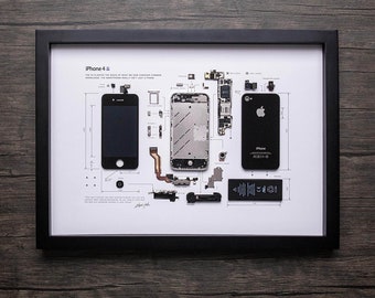 Father's Day Gift- gifts for Dad, Special Tech gift, iPhone Frame, iPhone 4S, Apple Art Frame