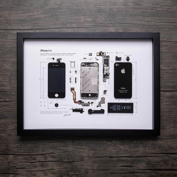 Father's Day Gift- gifts for Dad, Special Tech gift, iPhone Frame, iPhone 4S, Apple Art Frame