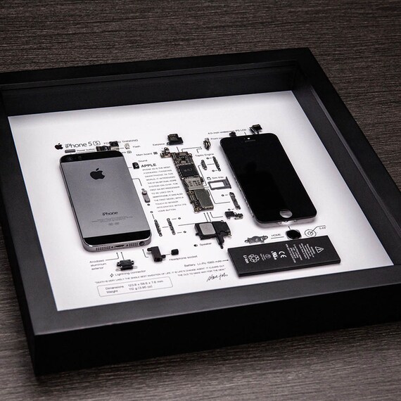 フレーム入り iPhone 5S 分解済み電話分解 iPhone ウォール
