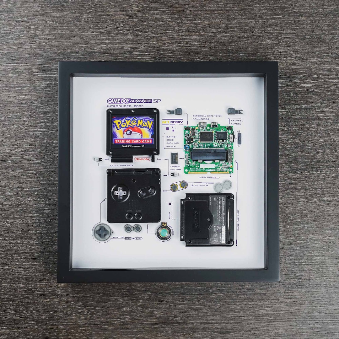 Framed Nintendo Game Boy Advince SP GBA Disassembled Game