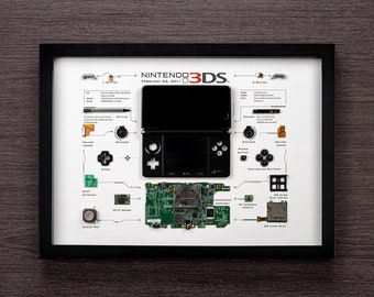 Framed Nintendo 3DS Disassembled Game Console Wall Art Gifts for Friends Wall Decor Home Decor