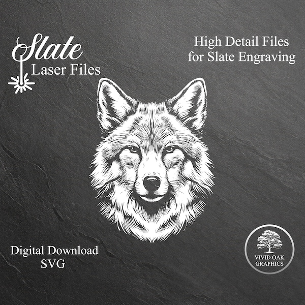 Coyote - SLATE Engrave File, SVG, Instant Digital Download Files for Slate Engraving on Coasters Awards Plaques Picture Frames Hanging Signs