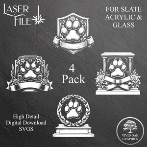 Dog Memorial SVG Laser File Bundle: Slate, Acrylic, Glass (Digital Download)