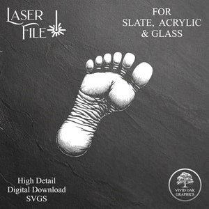 Bigfoot SVG Laser File: Slate, Acrylic & Glass Engrave (Digital Download)