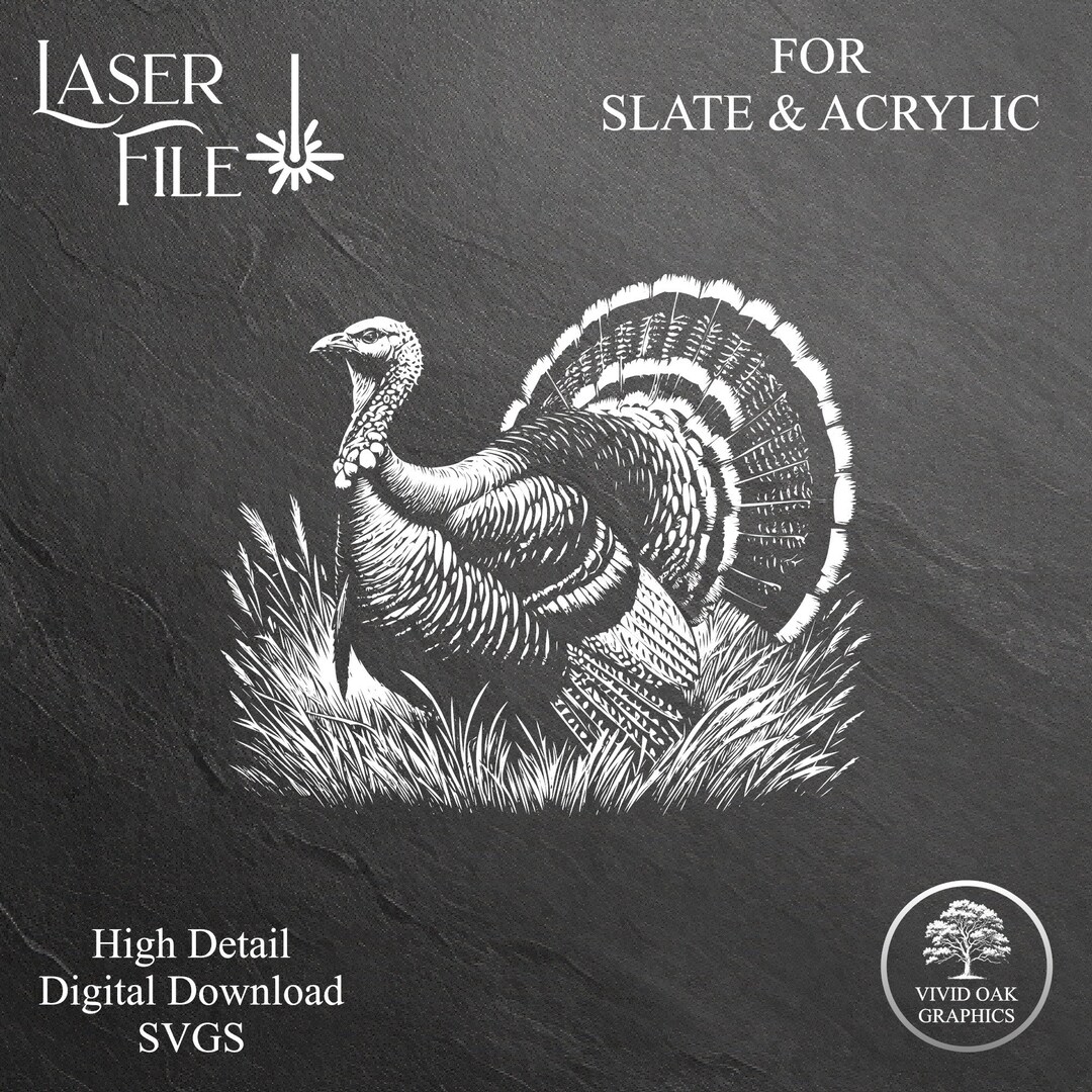 Wild Turkey Engrave SVG: High Detail Laser File (digital Download