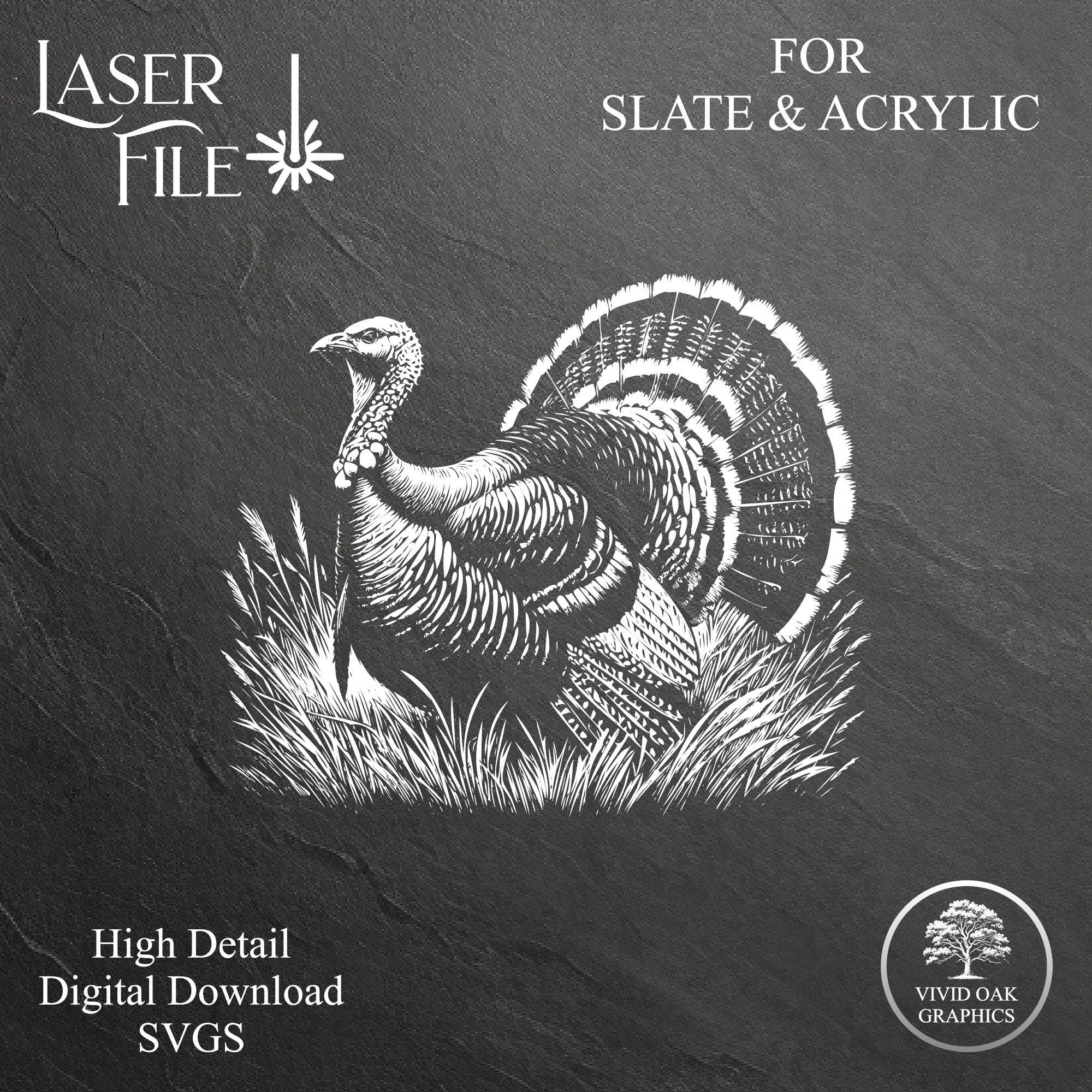 Wild Turkey Engrave SVG: High Detail Laser File (digital Download